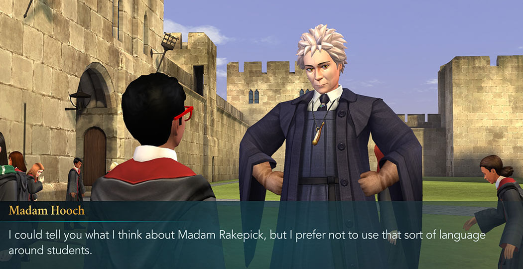 Harry 4 прохождение. Гарри Поттер Hogwarts Mystery мадам Хуч. Петрификус Тоталус Хогвартс Легаси. Мадам трюк. Палочка мадам трюк.